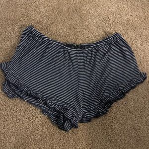 Stripped Ruffle Short